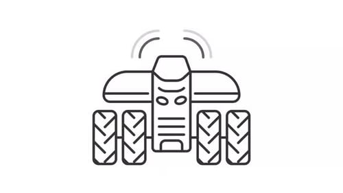 Animated driverless tractor icon