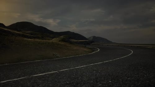 Panoramablick auf den Atlantik und die Straße