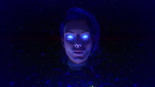 Blue Artificial Intelligence Avatar Screen