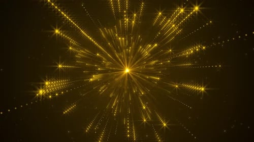 Sparkling Golden Starburst Particles Motion Background
