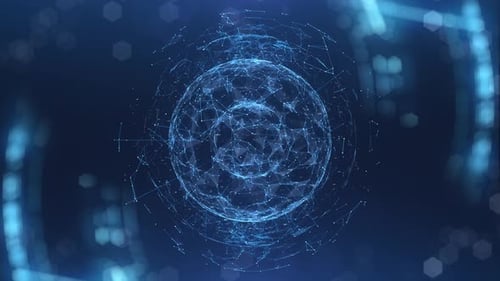 Animated Futuristic Network Globe Loop Background