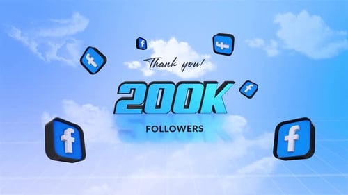 Facebook 200K Followers Thank You Social Media Title