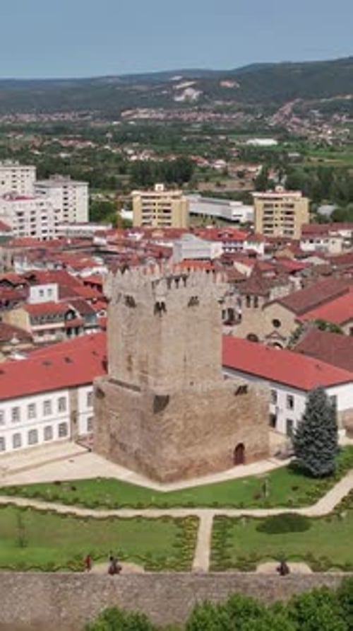 Vertical Video City and Castle of Chaves in Portugal