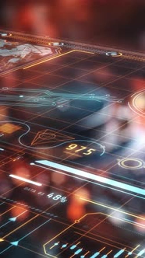 Futuristic HUD Interface Digital Data Display Animation