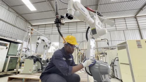 Industrieller Roboterarm.