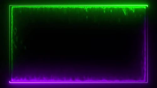 Rechteckige Bordschleife in Neongrün und Violett V10
