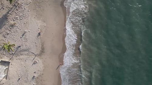 Overhead drone shot of Rosita Beach in Puerto Vallarta, Jalisco, Mexico