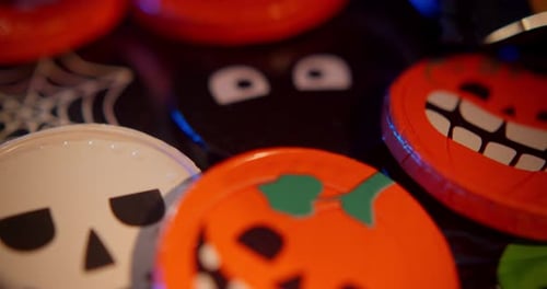 Festive Halloween Candy Treats Close-Up