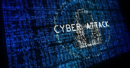 Drapeau de cybersécurité agité avec code de sécurité