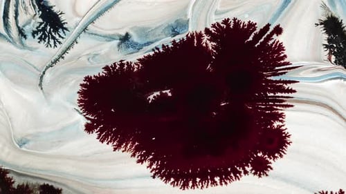 Ink Drops And Surreal Shapes Spread On Background Surface 02