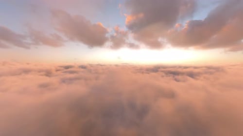 Infinite Fly Through The Cinematic Dusk Clouds Sunset Background Seamless Loop V01