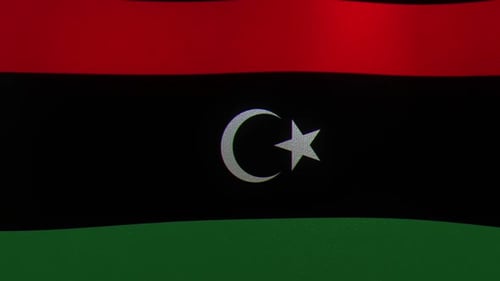 Realistic Waving Libya National Flag Loop
