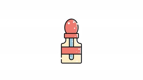 Animated Medical Dropper Bottle Icon with Liquid