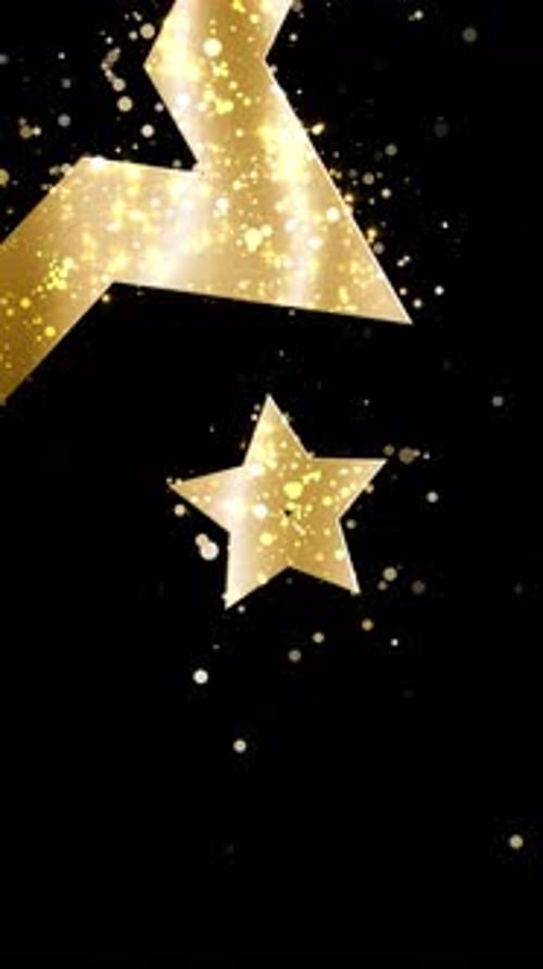 Shining Golden Stars Glitter Celebration Overlay