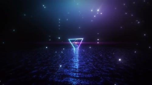 Futuristic Neon Circle Reflection Loop 4K