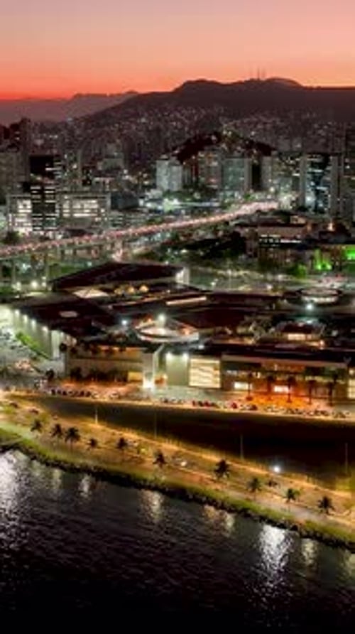 Famous Sunset City of Vitoria in Espirito Santo Brazil. Southeast Brazil