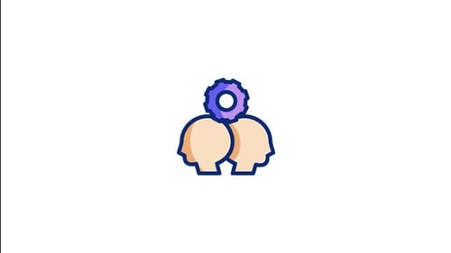 Modern Animated Heads and Gear Icon