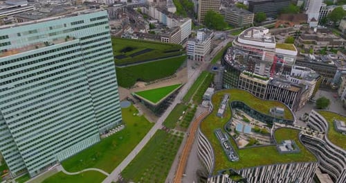 Dusseldorf Aerial View of City in Germany City Suburb with Residential Buildings Landscape Panorama