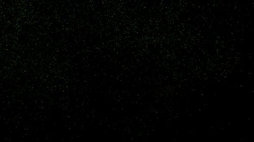 Abstract Green Particle Field Moving on Dark Background