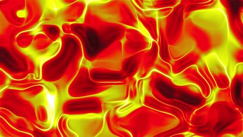 Abstract Red Yellow Liquid Swirls Digital Art Background