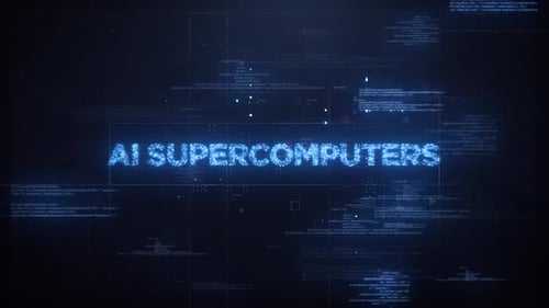 Ai Supercomputers Word On Dynamic Technology Background