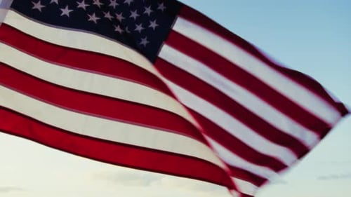 American Flag Waving in the Wind