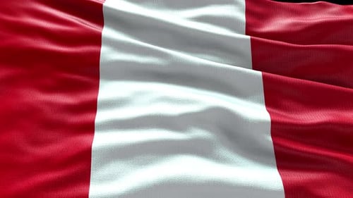 Realistic Waving Flag of Peru Animation