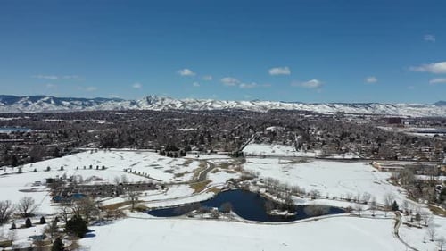 A drone pan after a spring snow.