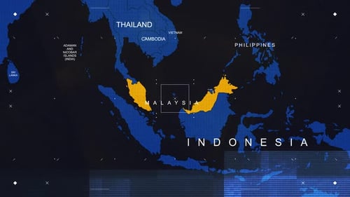 Futuristic World Map Digital Glitch Country Highlight