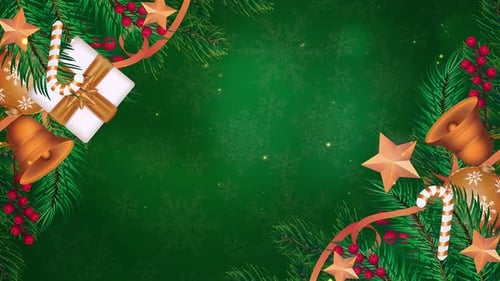 Creative Christmas Gift Box Decoration Green Texture Background