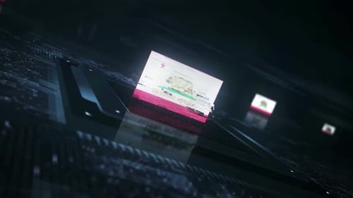 California flag on computer cpu