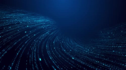 Big Data Abstract Technology Matrix Background Light Data Waving Animation Digital Landscape