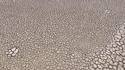 Aerial drone view of parched earth.