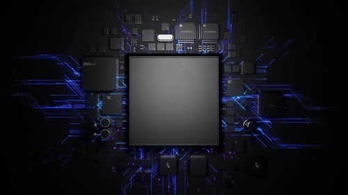Futuristic Digital Circuit Board Image Reveal