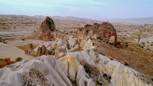Aerial View of Rural Landscape Rock Formations
