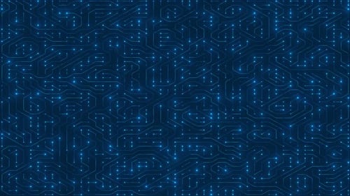 Fond de circuit imprimé bleu Électronique abstrait. Intelligence artificielle.