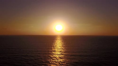 Sunset over the Mediterranean Sea, Aerial view