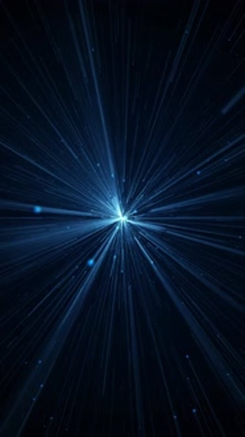 Futuristic Blue Light Rays Moving Particle Loop Background