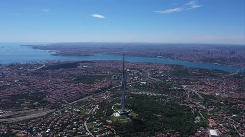Istanbul Bosphorus Camlica Broadcast and Radio Tower Aerial View 1