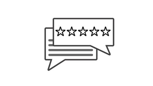 text box and 5 star animation on background