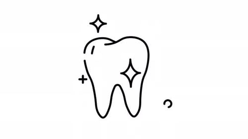 Animated Hygiene is key to a sparkling smile with this tooth line art.