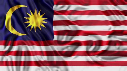 Seamless Loop of Realistic Malaysian Flag Waving