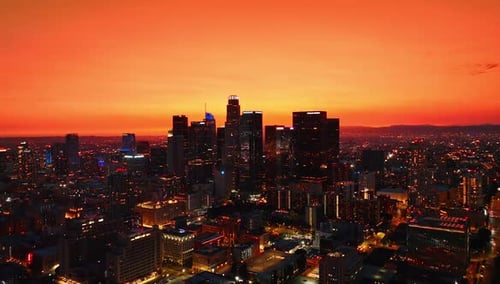 Twilight in beautiful Los Angeles, California, USA.
