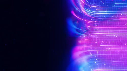 Closeup of Big Data Light Speed Upward Flow Abstract Digital Data Stream of Quantum Computing