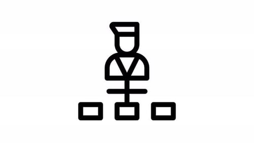 Animated Corporate Organization Chart Icon in Flat Design