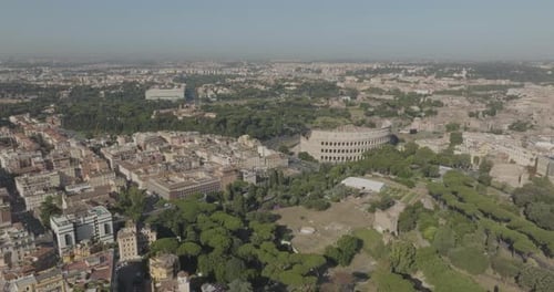 Aerial view of Rome downtown, Lazio, Italy.