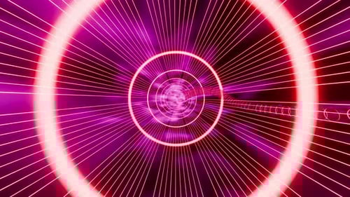 Red and Pink Neon Sci-Fi Tunnel VJ Loop