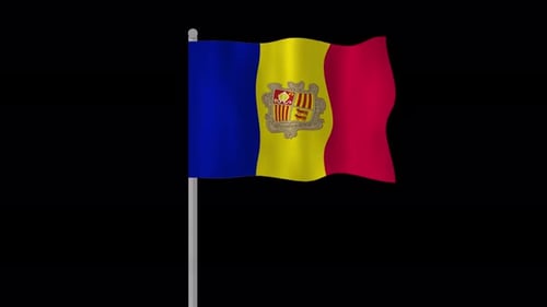 Realistic Andorra Flag Waving Animation