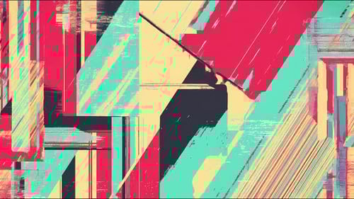 Vibrant abstract geometric animation with bold colors and dynamic patterns