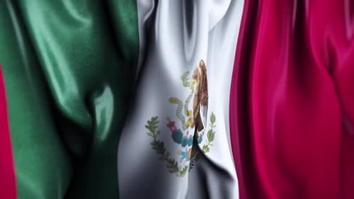 Realistic Mexican Flag Waving Animation